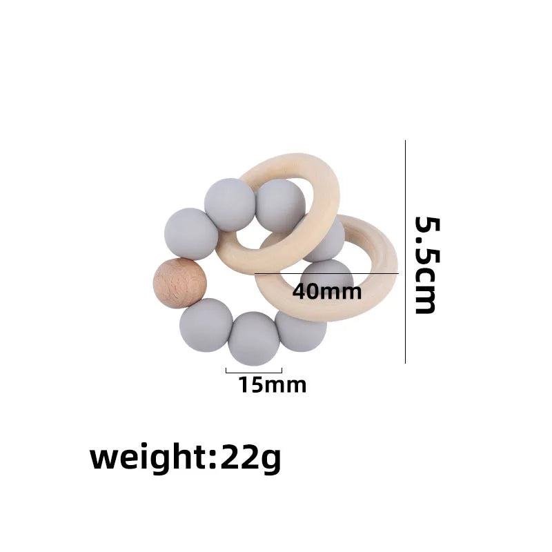 Teethers for Baby Teething Toy Silicone Bead Chew Newborn Bath Bébé Accessories Mordedores De Silicona Para Silicone toys