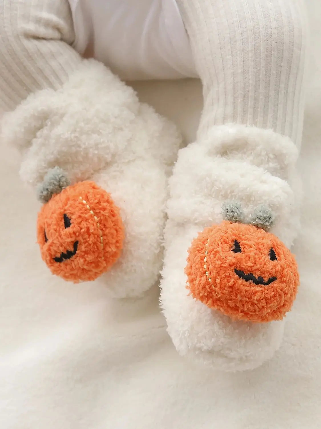 Baby Halloween Pumpkin Booties | Infant Newborn Sock Shoes | Winter Warm Crib Shoes | First Walkers & Prewalkers