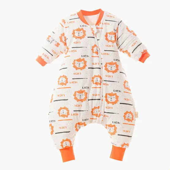 Baby Cartoon Split-Legged Sleepsack – Thickened Children’s Sleeping Bag with Detachable Sleeves for Boys & Girls, Autumn & Winter