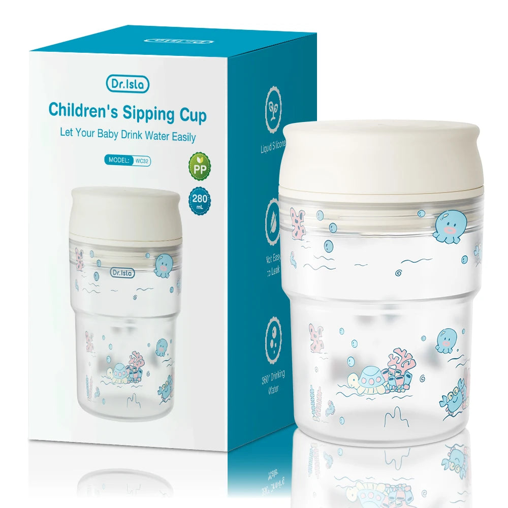 280ml Baby Training Cup with 360° Spill-Proof Drinking Lid – Leakproof, BPA-Free Infant Sippy Cup for Toddlers