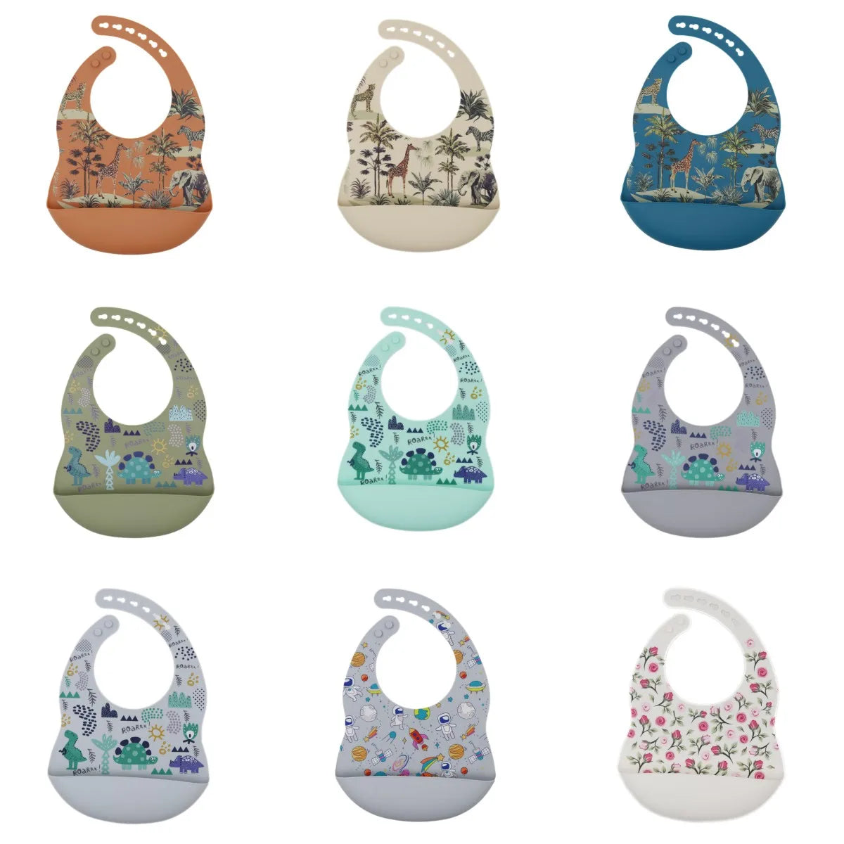New Arrival Silicone Baby Bibs – Waterproof Feeding Bibs with Fun Prints (Avocado, Zoo, Tractor) | Soft Newborn Burp Cloth & Tableware Accessory