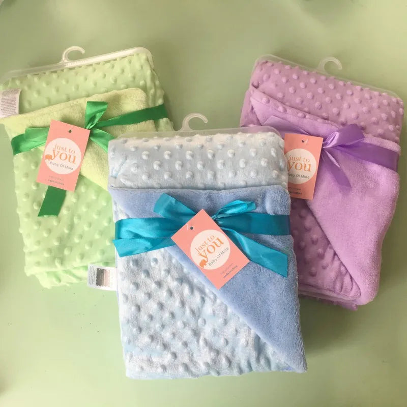 Baby Blanket Warm Sleep Cover – Double Layer Swaddle Wrap & Thermal Fleece Sleepsack | Soft Newborn Bath Towel & Stroller Blanket