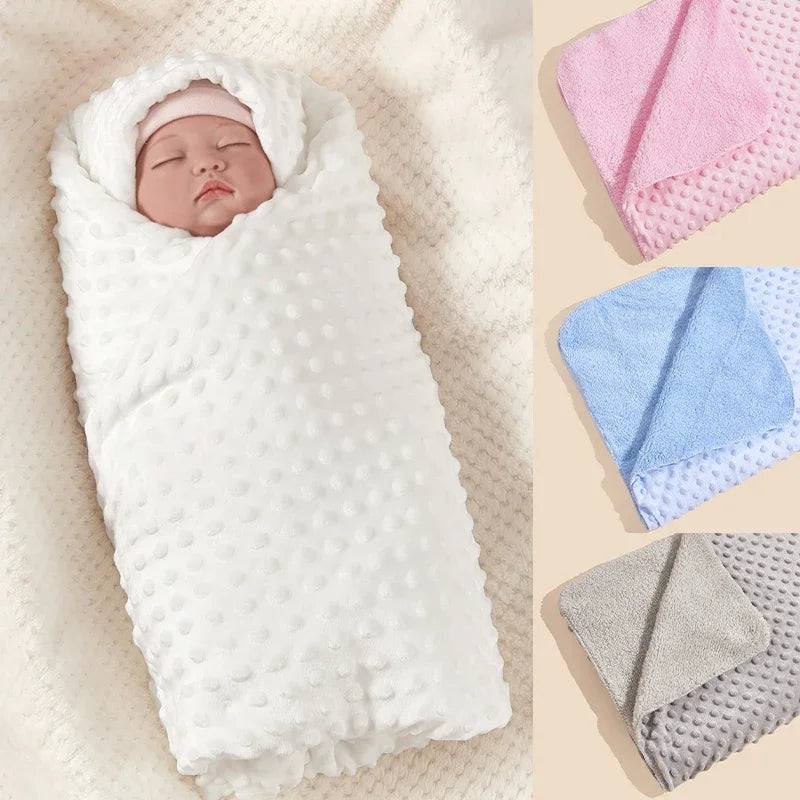 Baby Blanket Warm Sleep Cover – Double Layer Swaddle Wrap & Thermal Fleece Sleepsack | Soft Newborn Bath Towel & Stroller Blanket