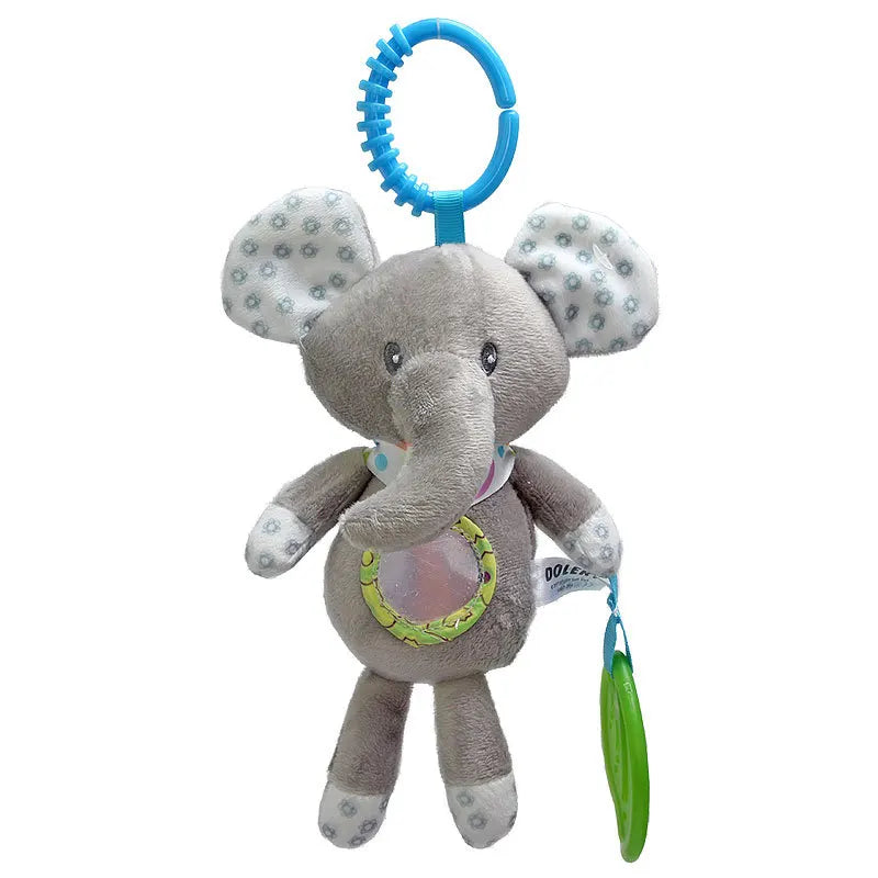 Soft Giraffe & Zebra Animal Handbell Rattle Plush Baby Toy with Teether | Infant Developmental Handle Toys for Newborn Gifts