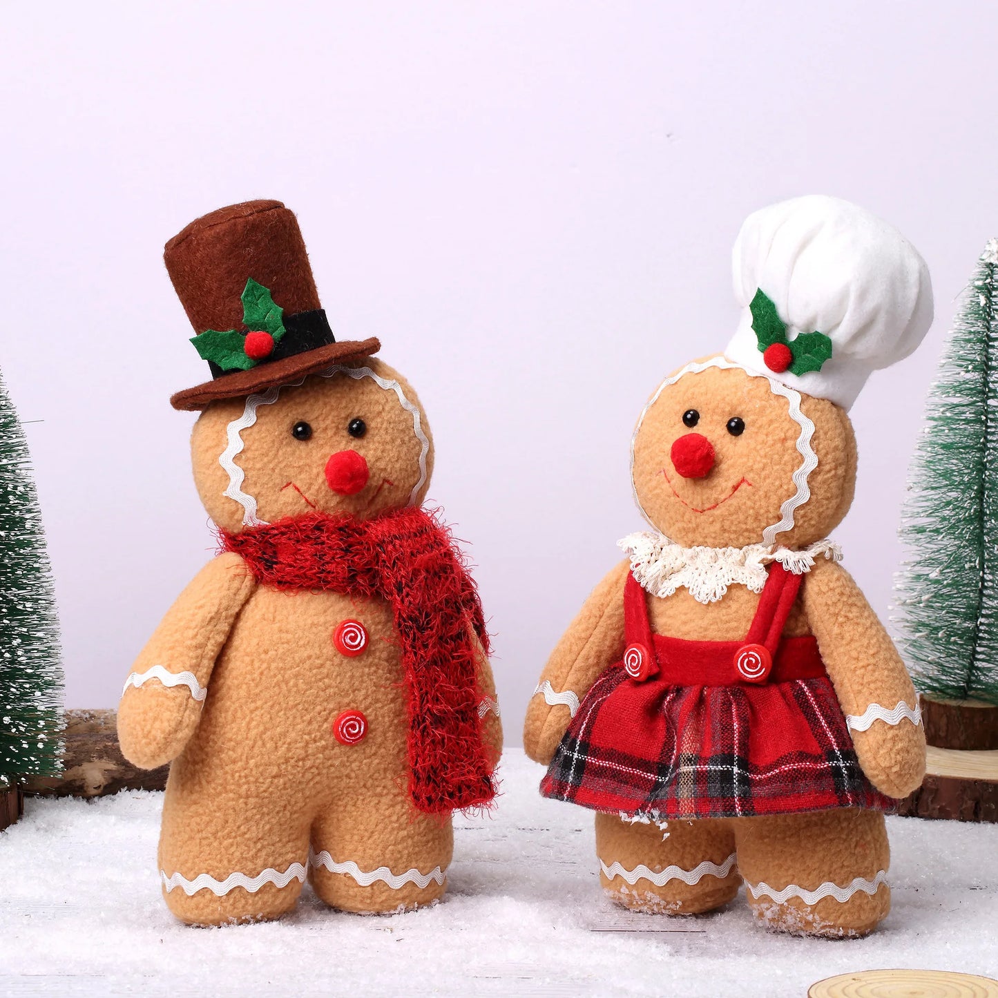 Christmas Gingerbread Man Doll | Wool Plush Baby Toy | Nordic Christmas Decoration & Holiday Ornament