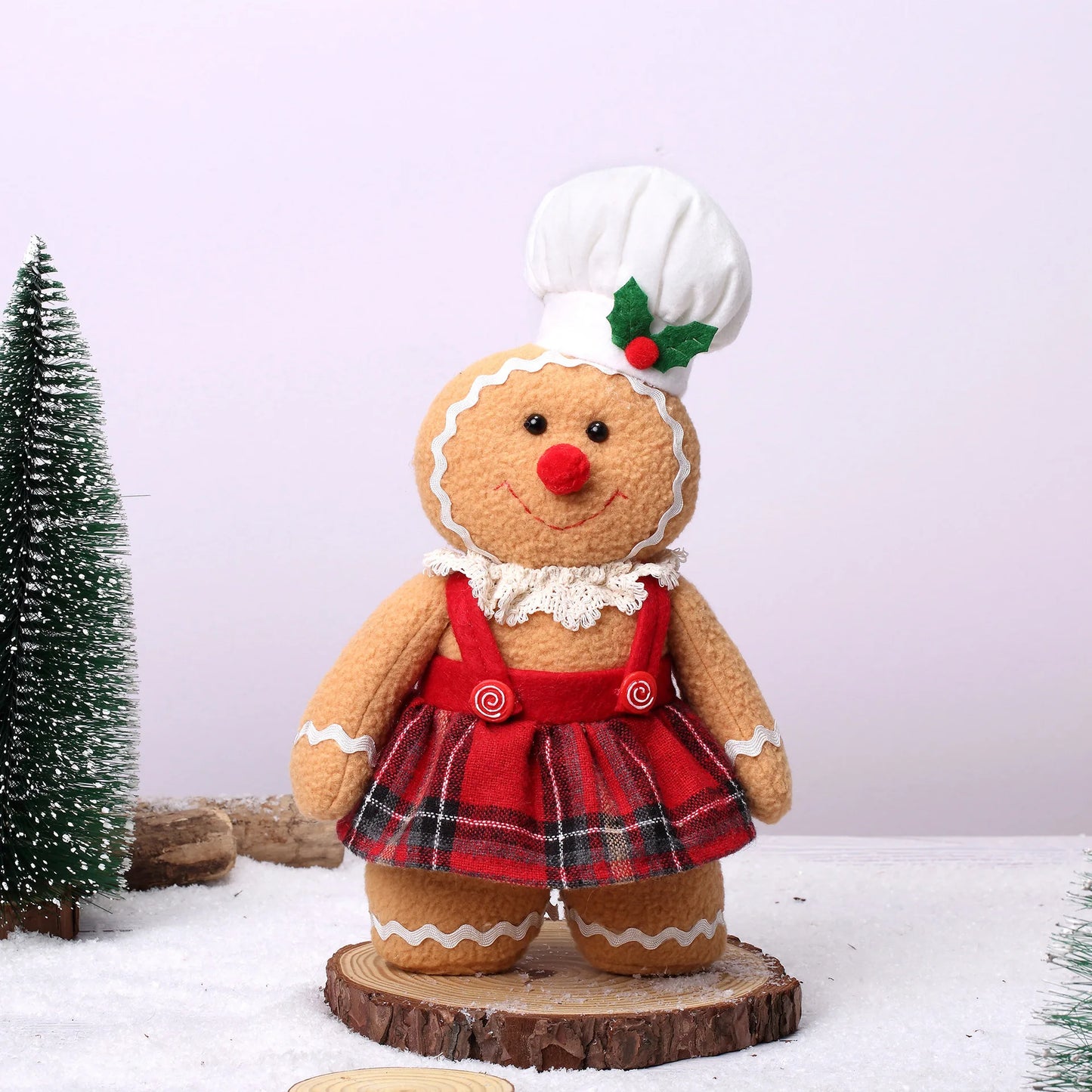 Christmas Gingerbread Man Doll | Wool Plush Baby Toy | Nordic Christmas Decoration & Holiday Ornament