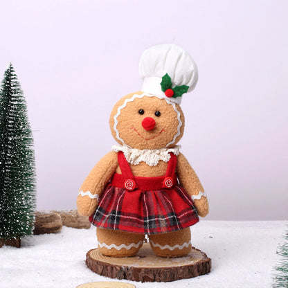Christmas Gingerbread Man Doll | Wool Plush Baby Toy | Nordic Christmas Decoration & Holiday Ornament
