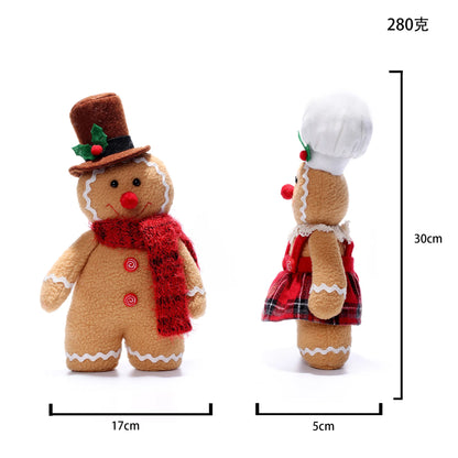 Christmas Gingerbread Man Doll | Wool Plush Baby Toy | Nordic Christmas Decoration & Holiday Ornament