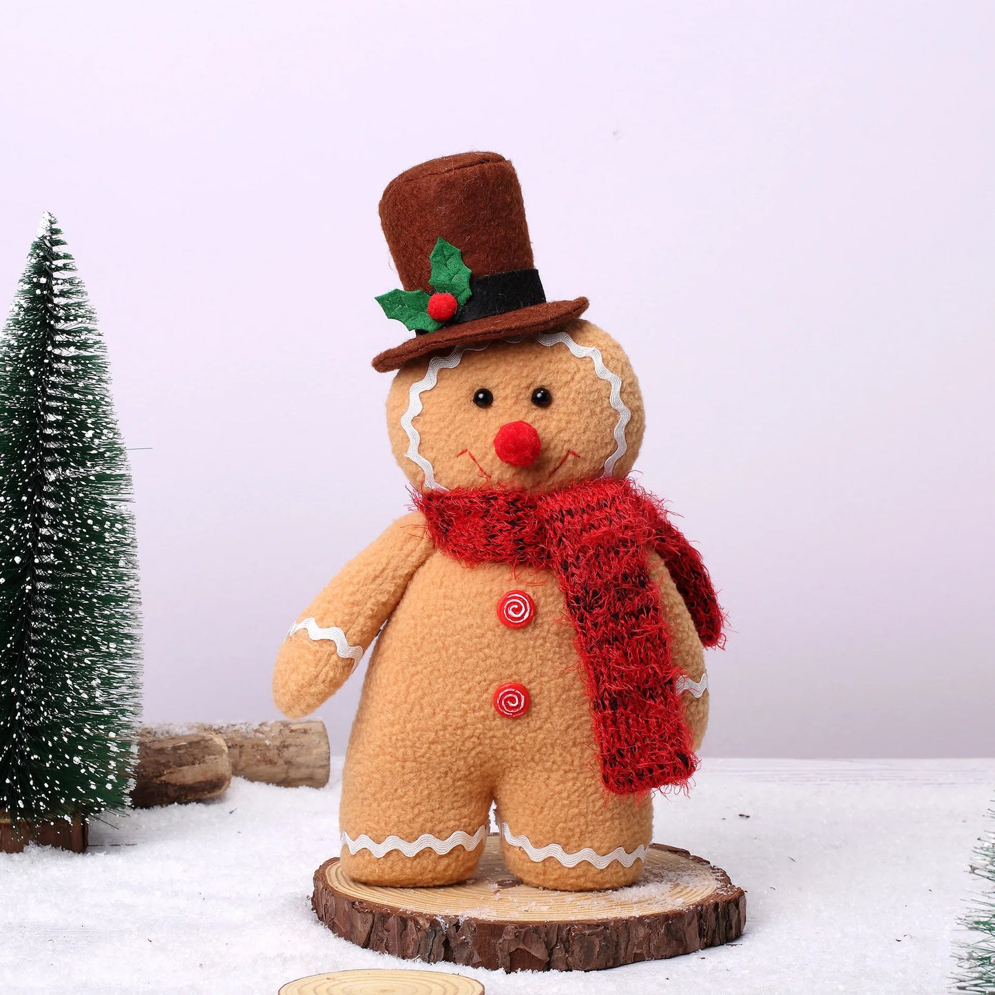 Christmas Gingerbread Man Doll | Wool Plush Baby Toy | Nordic Christmas Decoration & Holiday Ornament
