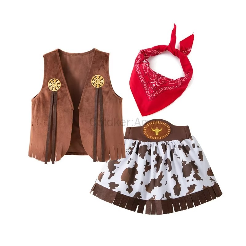 Cowgirl Cowboy Costume for Girls | Baby Toddler Girls Fancy Dress | Halloween Party Outfit