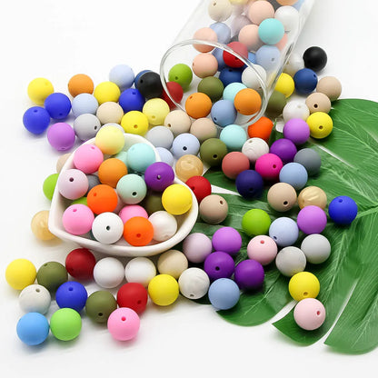 Cute-idea 10pcs 12mm Silicone Loose Beads – BPA Free Teething Beads | Safe Chewable Baby Sensory Toys | DIY Pacifier Clip & Nursing Accessories