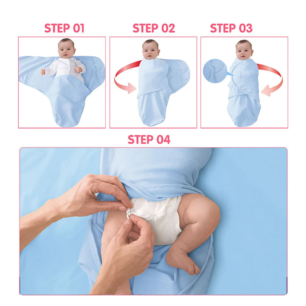 100% Cotton Baby Sleeping Bag – Newborn Swaddle Cocoon Envelope Blanket | Soft Sleepsack & Swaddling Wrap for Baby Girls