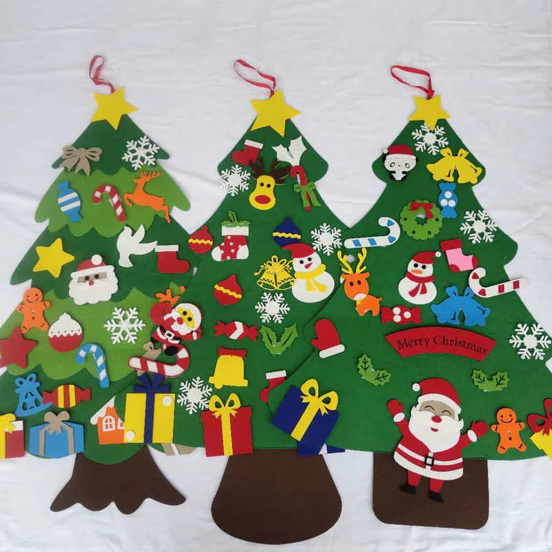 Baby Montessori DIY Felt Christmas Tree | 32pcs Ornaments Busy Board | Toddler Xmas Gift & Wall Decoration