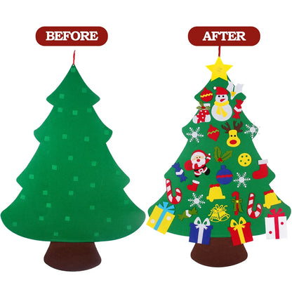 Kids DIY Felt Christmas Tree | Wall Hanging Xmas Tree with Ornaments | 2025 Christmas & 2026 New Year Decorations