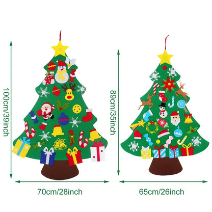 Kids DIY Felt Christmas Tree | Wall Hanging Xmas Tree with Ornaments | 2025 Christmas & 2026 New Year Decorations