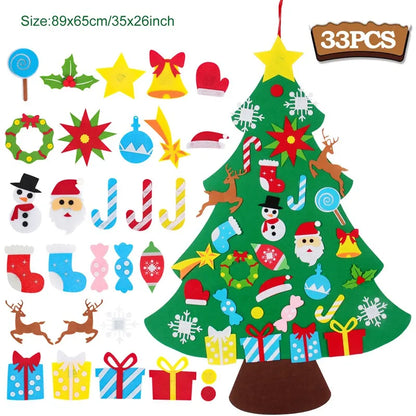 Kids DIY Felt Christmas Tree | Wall Hanging Xmas Tree with Ornaments | 2025 Christmas & 2026 New Year Decorations