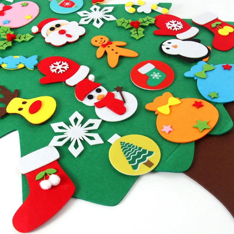 Kids DIY Felt Christmas Tree | Wall Hanging Xmas Tree with Ornaments | 2025 Christmas & 2026 New Year Decorations