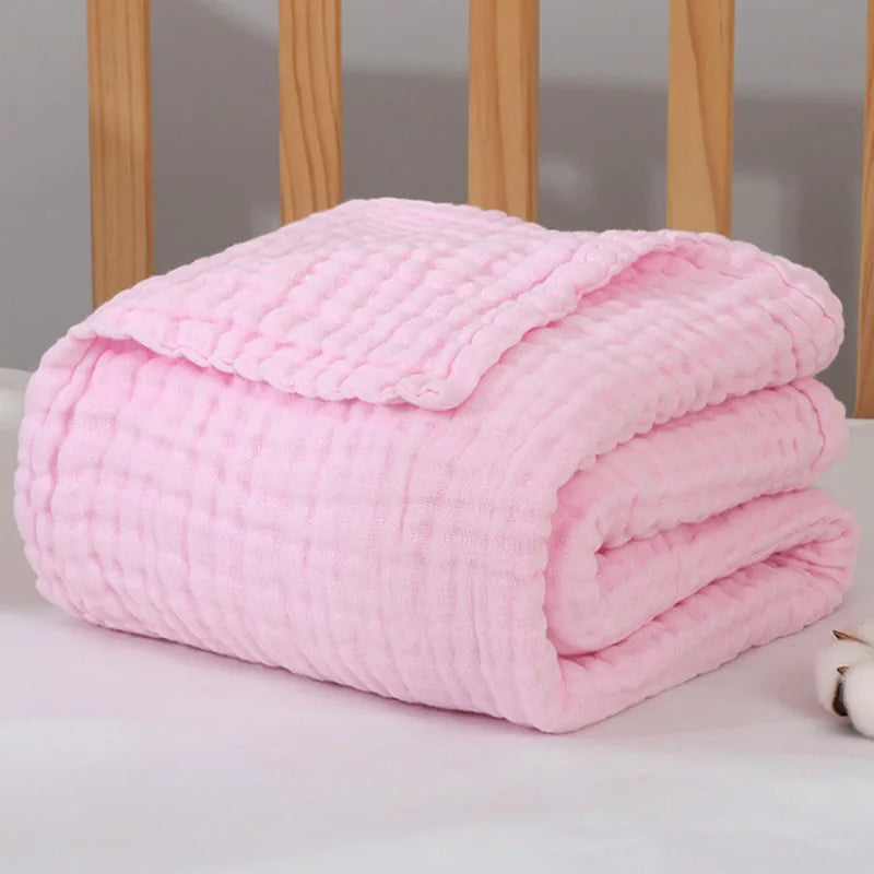 Muslin Baby Swaddle Blanket – Soft Cotton Newborn Wrap, Bath Towel & Stroller Cover (105×105cm)