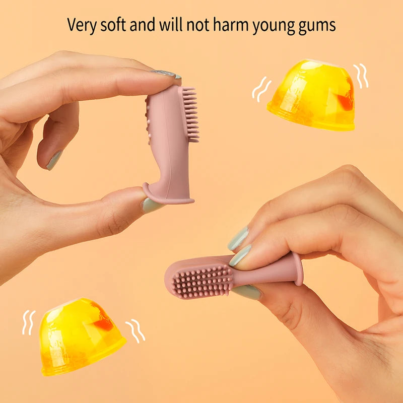 5pcs Baby Silicone Finger Toothbrush | 360° Soft Teether Brush for Kids | Infant Oral Care Cleaning & Gum Massager