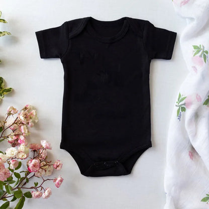 Funny Halloween Baby Bodysuit | Newborn Black Cotton Romper | Infant Boys & Girls Short Sleeve Costume Outfit