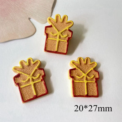 10Pcs Christmas Resin Flat Back Cabochons | DIY Scrapbooking, Baby Headwear, Bow & Ornament Accessories