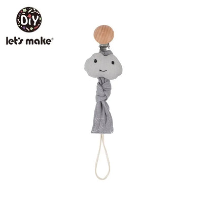 Baby Pacifier Chain – Elephant Wooden Clip with Geometric Crochet Beads | Teething Toy, Dummy Clip & Pacifier Holder for Infants