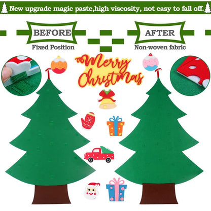 Kids DIY Felt Christmas Tree | Wall Hanging Xmas Tree with Ornaments | 2025 Christmas & 2026 New Year Decorations