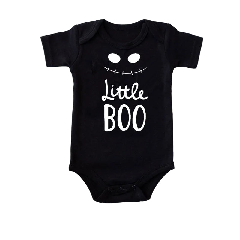 Funny Halloween Baby Bodysuit | Newborn Black Cotton Romper | Infant Boys & Girls Short Sleeve Costume Outfit