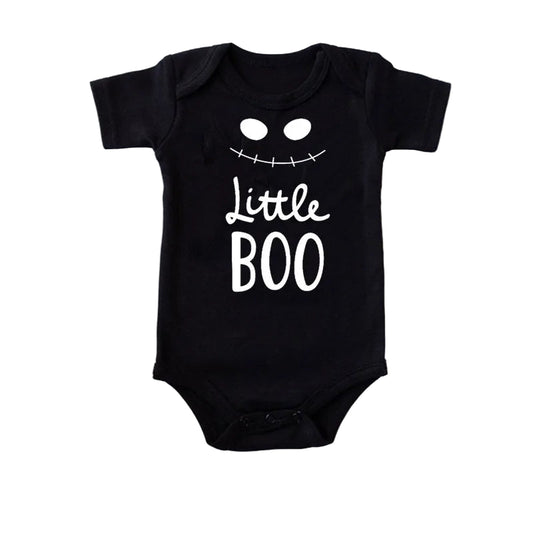 Funny Halloween Baby Bodysuit | Newborn Black Cotton Romper | Infant Boys & Girls Short Sleeve Costume Outfit