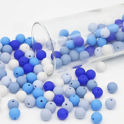 Cute-idea 10pcs 12mm Silicone Loose Beads – BPA Free Teething Beads | Safe Chewable Baby Sensory Toys | DIY Pacifier Clip & Nursing Accessories