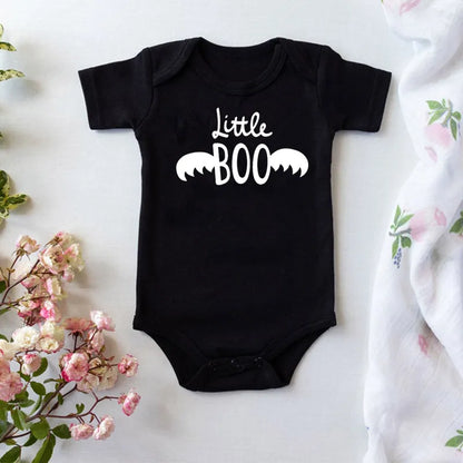 Funny Halloween Baby Bodysuit | Newborn Black Cotton Romper | Infant Boys & Girls Short Sleeve Costume Outfit