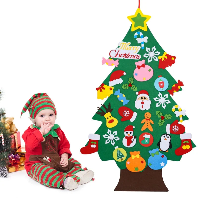 Kids DIY Felt Christmas Tree | Wall Hanging Xmas Tree with Ornaments | 2025 Christmas & 2026 New Year Decorations