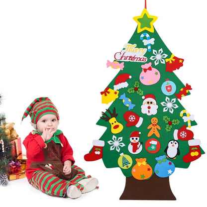 Kids DIY Felt Christmas Tree | Wall Hanging Xmas Tree with Ornaments | 2025 Christmas & 2026 New Year Decorations