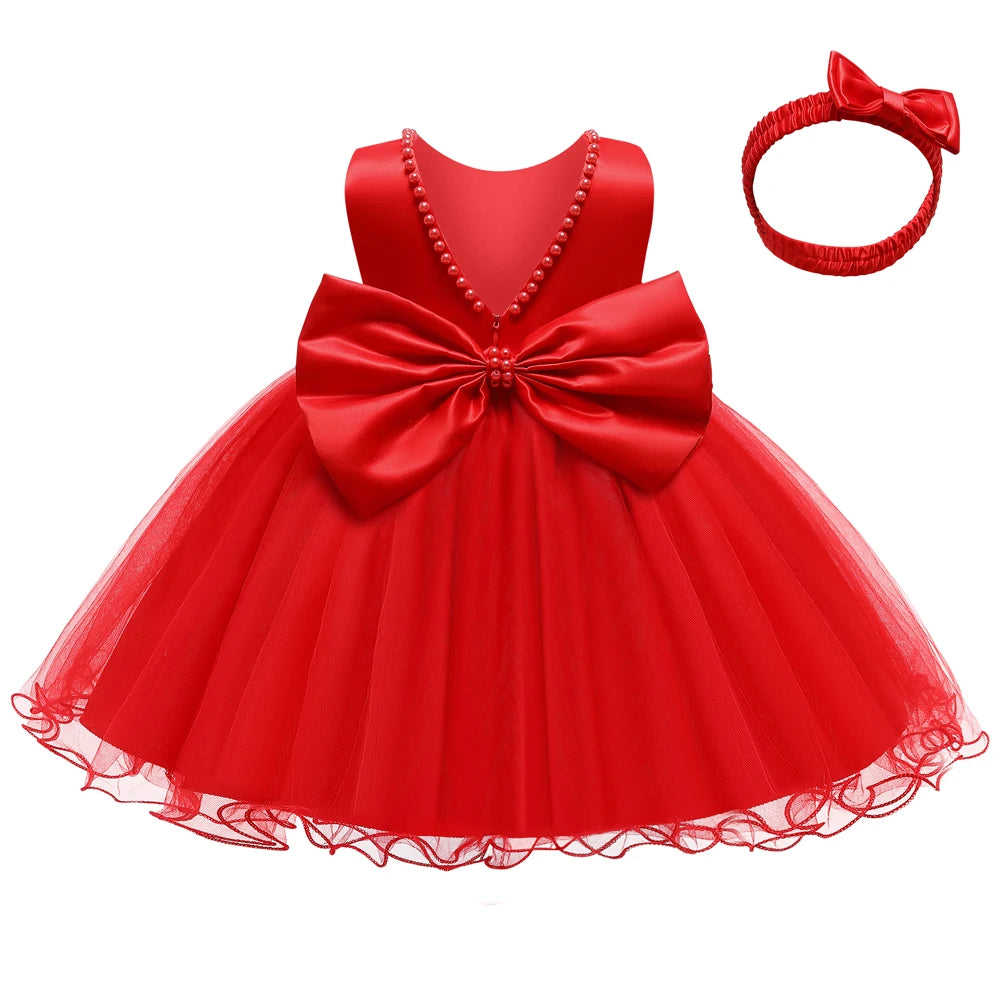 Baby Girl Christmas & Halloween Princess Dress | Infant Christening, 1st Birthday & Party Outfit | Newborn Clothes