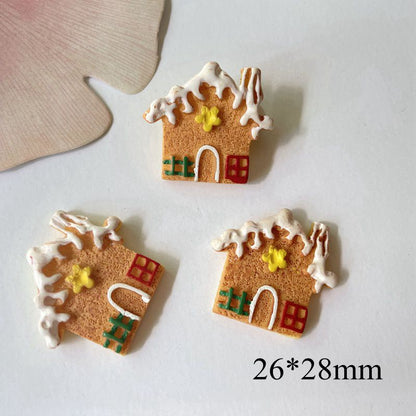 10Pcs Christmas Resin Flat Back Cabochons | DIY Scrapbooking, Baby Headwear, Bow & Ornament Accessories