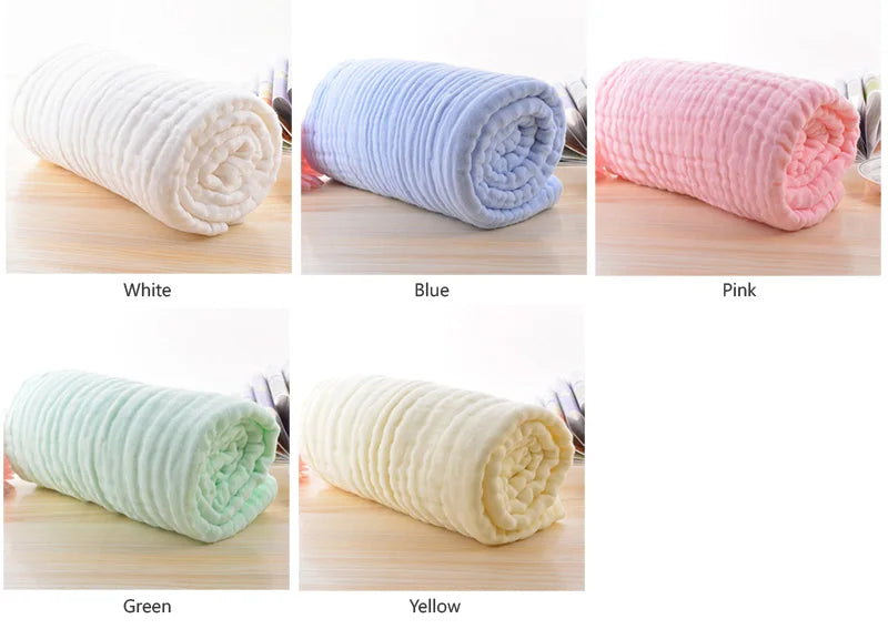 Muslin Baby Swaddle Blanket – Soft Cotton Newborn Wrap, Bath Towel & Stroller Cover (105×105cm)