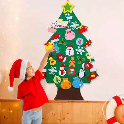 Kids DIY Felt Christmas Tree | Wall Hanging Xmas Tree with Ornaments | 2025 Christmas & 2026 New Year Decorations