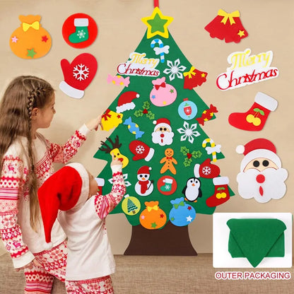 Kids DIY Felt Christmas Tree | Wall Hanging Xmas Tree with Ornaments | 2025 Christmas & 2026 New Year Decorations