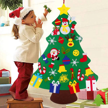 Kids DIY Felt Christmas Tree | Wall Hanging Xmas Tree with Ornaments | 2025 Christmas & 2026 New Year Decorations