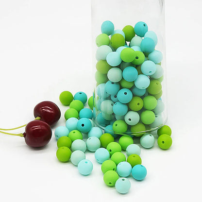 Cute-idea 10pcs 12mm Silicone Loose Beads – BPA Free Teething Beads | Safe Chewable Baby Sensory Toys | DIY Pacifier Clip & Nursing Accessories