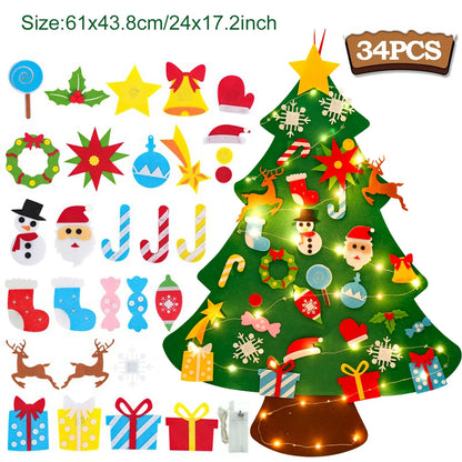 Kids DIY Felt Christmas Tree | Wall Hanging Xmas Tree with Ornaments | 2025 Christmas & 2026 New Year Decorations