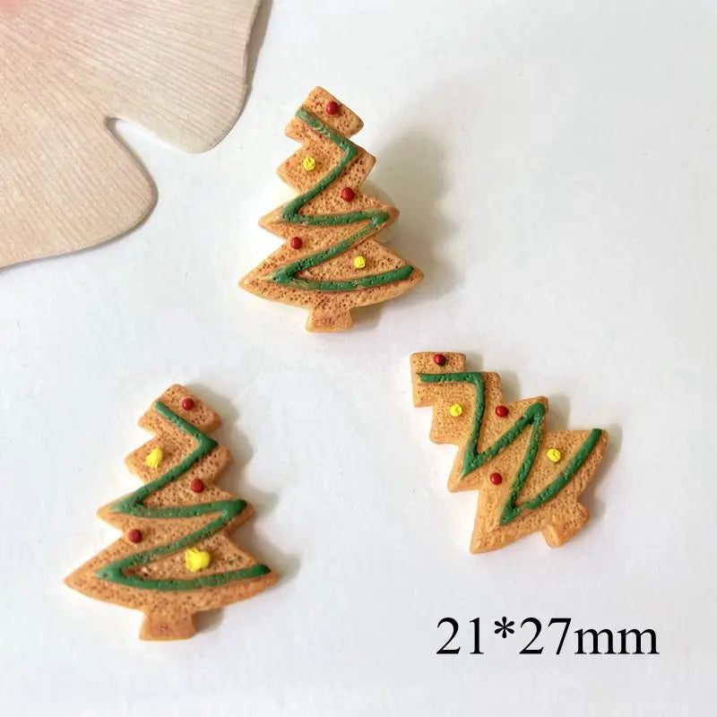 10Pcs Christmas Resin Flat Back Cabochons | DIY Scrapbooking, Baby Headwear, Bow & Ornament Accessories