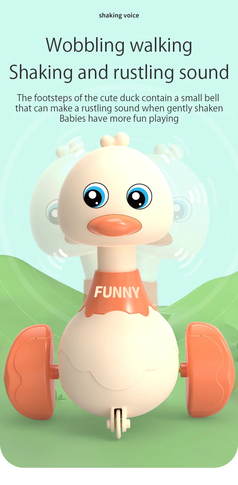 Baby Duck Swing Toy Car | Cartoon Inertia Pull-Back Vehicle | Early Education Glide Toy for Toddlers Boys & Girls