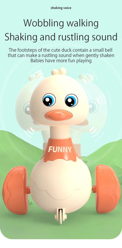 Baby Duck Swing Toy Car | Cartoon Inertia Pull-Back Vehicle | Early Education Glide Toy for Toddlers Boys & Girls