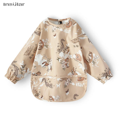 New Children Feeding Aprons – Waterproof Long Sleeve Baby Bib with Pocket | Full Cover Baby Bibs for Toddlers Boys & Girls