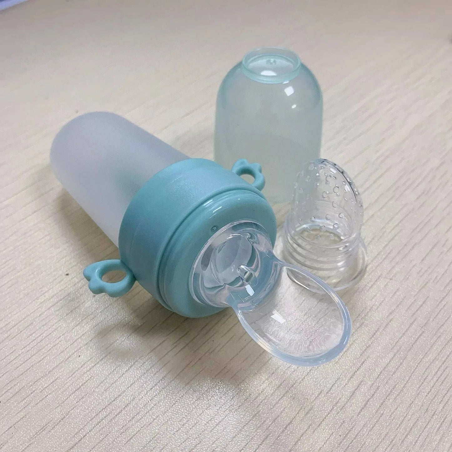 Baby Spoon Bottle Feeder – Silicone Squeeze Spoon with Medicine Dropper | Safe Feeding Utensils & Cutlery for Infants & Toddlers