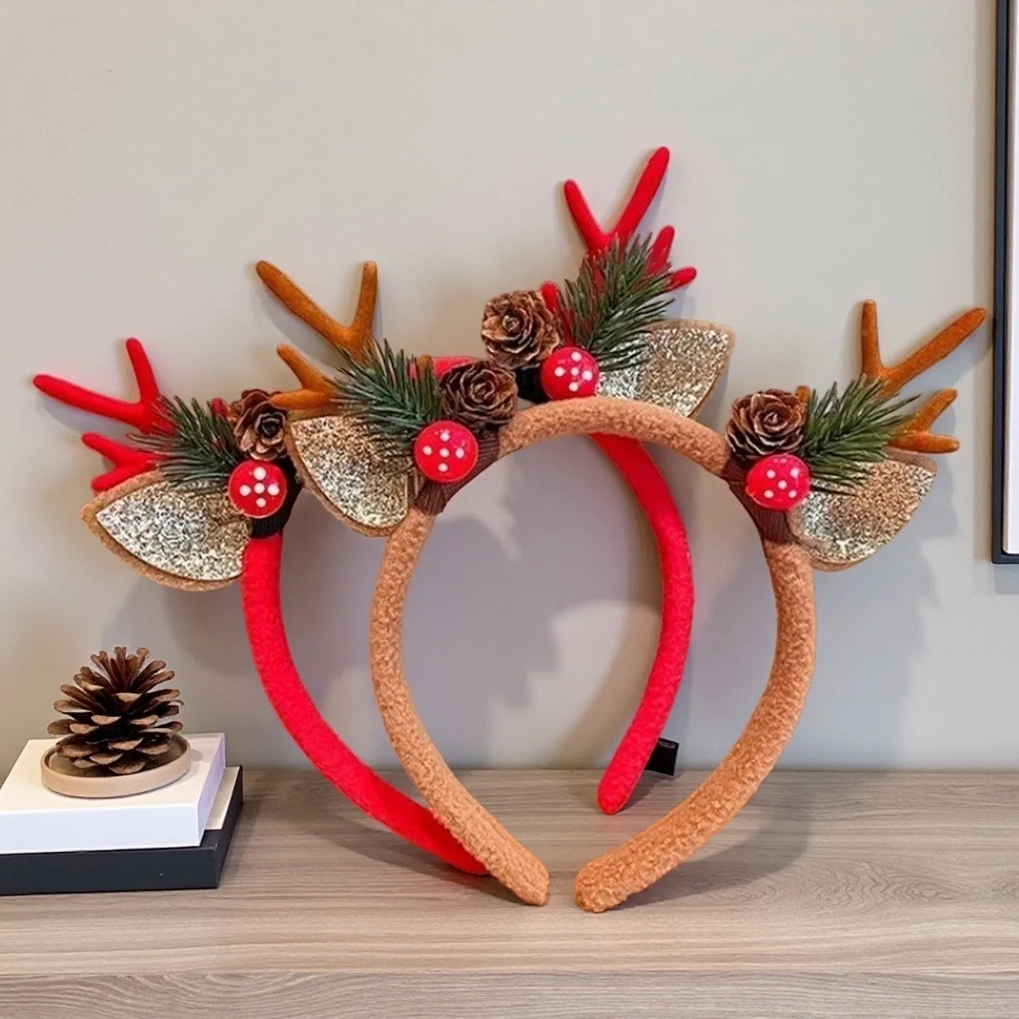 Christmas Headband | Reindeer Antlers, Snowman & Xmas Tree Design | Party Favor, Photo Booth & Holiday Decoration