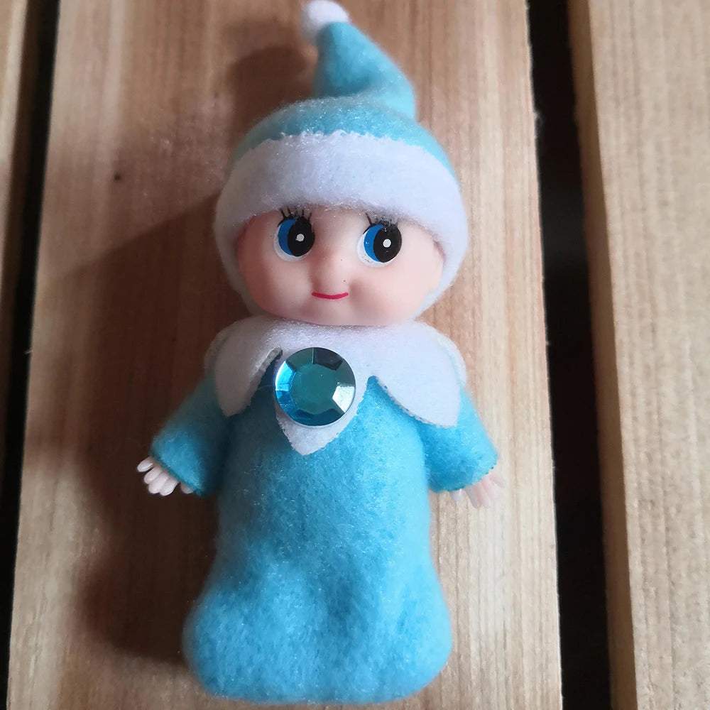 7cm Christmas Elf Baby Dolls | Miniature Dolls with Dummy & Movable Arms Legs | Dollhouse Accessories & Holiday Decorations