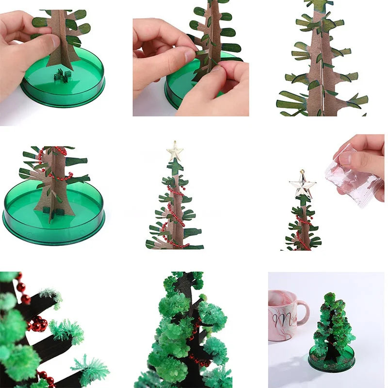Magic Christmas Tree | Growing Crystal Sakura Mini Tree | DIY Educational Toy Gift for Kids & Xmas Decorations