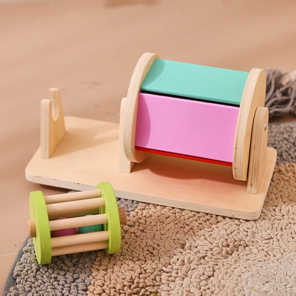 Baby Wooden Montessori Toys – Rectangular Box with Peg Drop for Vision Training, Color Sensory & Early Education Gifts